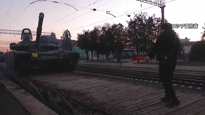 ウクライナ周辺で演習していたロシア軍