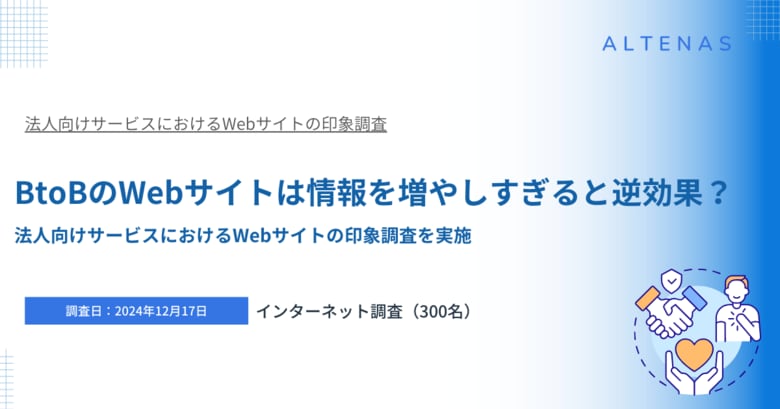 BtoBのWebサイトは情報を増やしすぎると逆効果? 法人向けサービスにおけるWebサイトの印象調査を実施