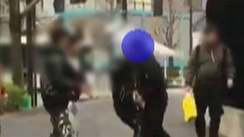 この事件では、中国人6人が警視庁に逮捕された(視聴者撮影)