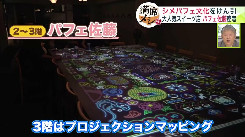 3階ではプロジェクションマッピングを楽しめる