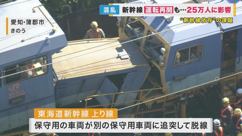 保守用車両が脱線