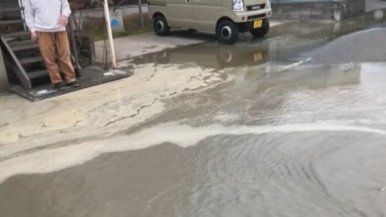液状化被害を受けた江南区天野地区（提供：増田進さん）