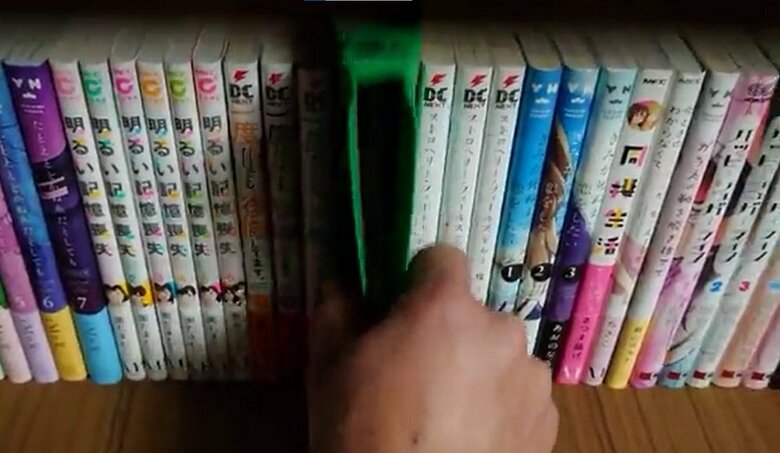 本を入れた後、発明品のみを抜くだけの作業