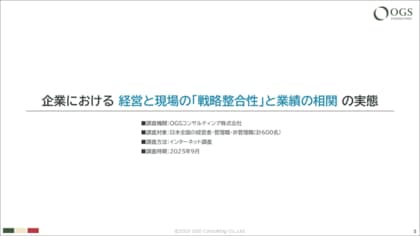 【経営者様向け】OGSコンサルティング、『経営と現場の「戦略整合性」と業績の相関』に関する調査レポートを公開