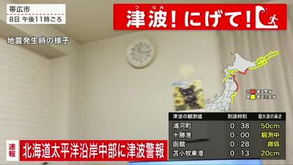 【北海道で最大震度5強】グラグラ揺れる室内…日高町で避難中の女性が転倒して腕骨折…雪道で滑ったか…厚真町では施設点検の50代男性が転倒し頭打つケガ…苫小牧市では「物が倒れて家から出られない」と救助要請