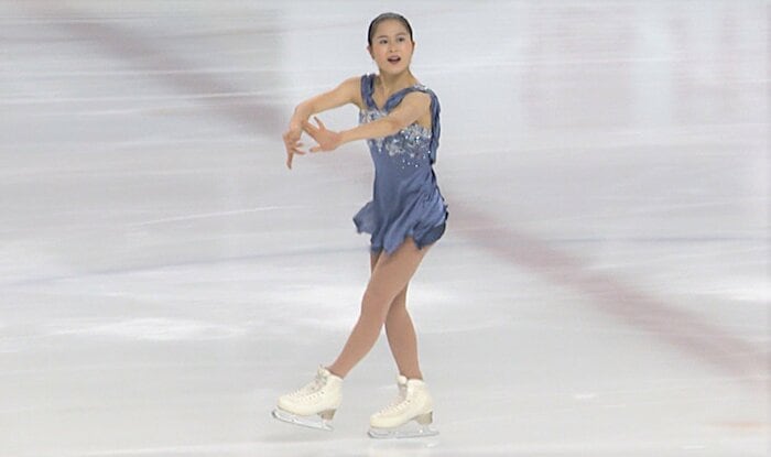 ショートの演技を披露する宮原知子