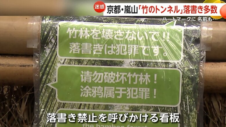 落書きしないよう呼び掛けた啓発ポスター