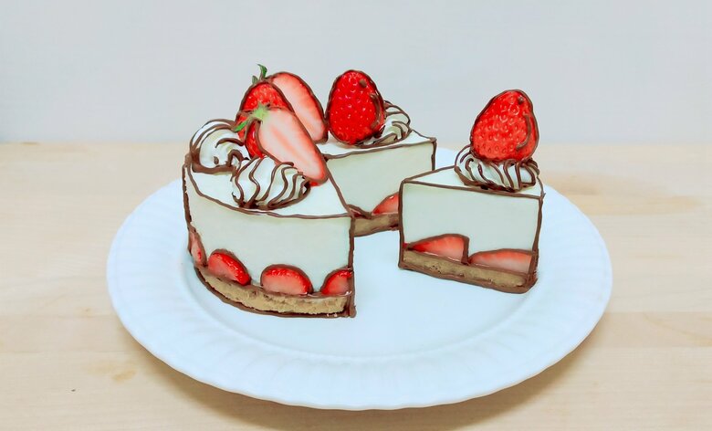 あっぷるさんが作った２Dバースデーケーキ（提供：あっぷるさん）