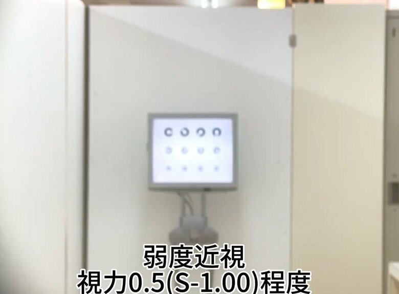 視力0.5の見え方（提供：坂田頼彦店主）