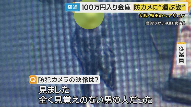 防犯カメラの映像（提供：ひがし中通り商店会）