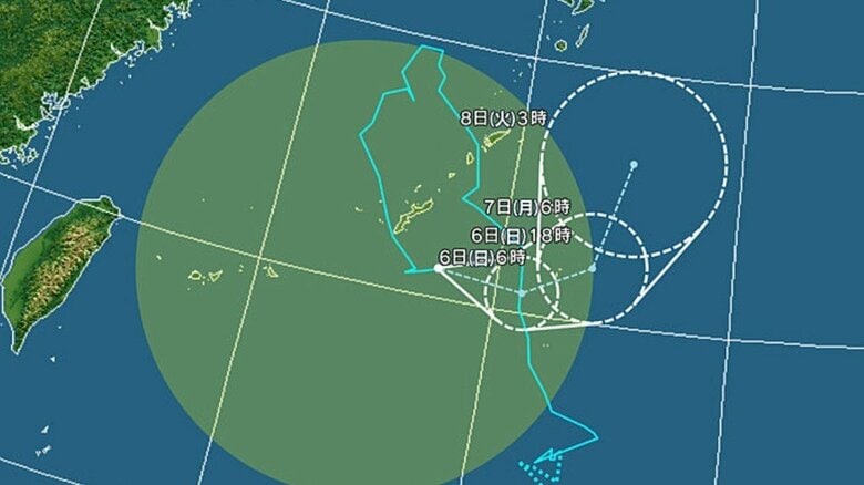 台風24号の進路予想図　日本気象協会より