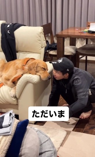 「ただいま」と声を掛ける姪っ子さん