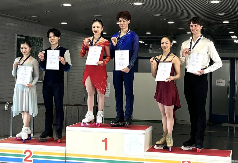 アイスダンス表彰台（西日本選手権）