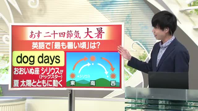 【天気／山形】最も暑いころ＝dog days＆23日の詳しい天気　中村友祐気象予報士の予報(2)