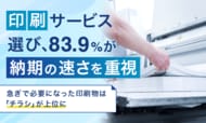 印刷サービス選び、83.9%が「納期の速さ」を重視。急ぎで必要になった印刷物は「チラシ」が上位に