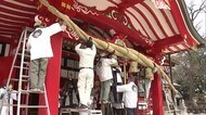 新年を前に大しめ縄の張り替え 大分市