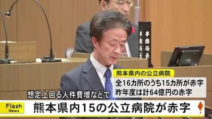 熊本県内の１５の公立病院が赤字