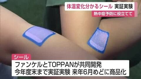 体温変化分かるシールの実証実験 熱中症予防に役立てて【佐賀県】
