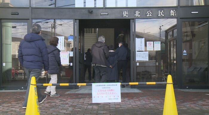 住民説明会の会場(長野市 2月11日)