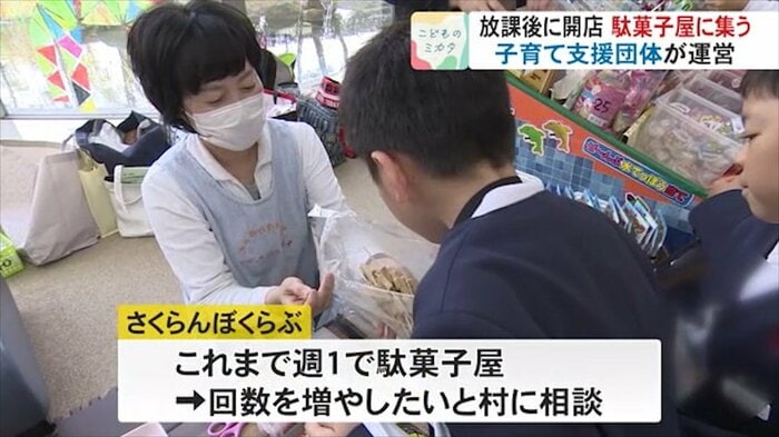 駄菓子屋開く回数増やしたいと村に相談