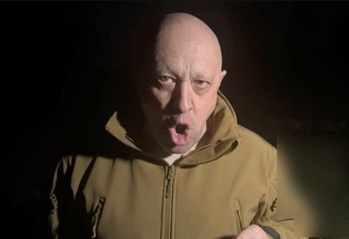 ワグネルの創設者、プリゴジン氏。SNSに動画を再三アップし、ロシア国防相や軍制服組トップの参謀総長を名指しで批判した(ワグネルのSNS、2023年5月)