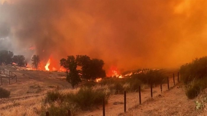 落雷が原因か...12万人に避難指示 米・カリフォルニア山火事