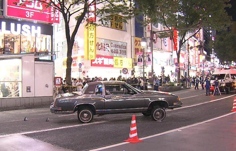 事故直後の車