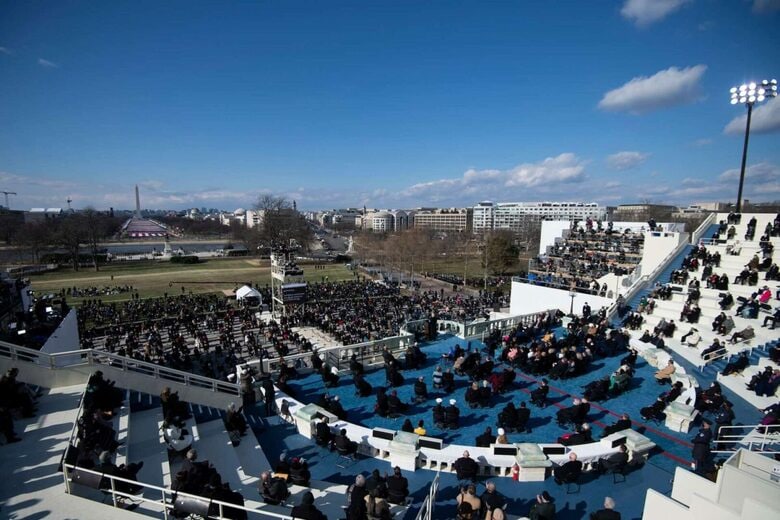 コロナ渦で行われたバイデン大統領就任式（2021年1月20日）