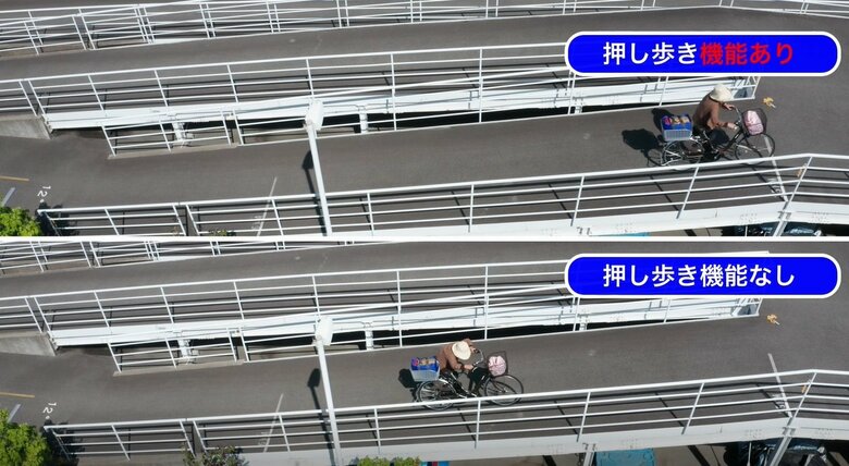 坂の頂上に到達するまでにかかった時間にも差（提供：パナソニック サイクルテック）