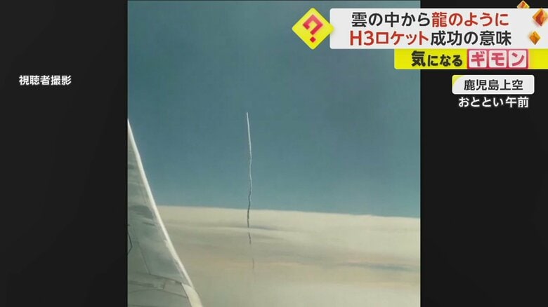 鹿児島付近を飛ぶ飛行機から撮影された映像より