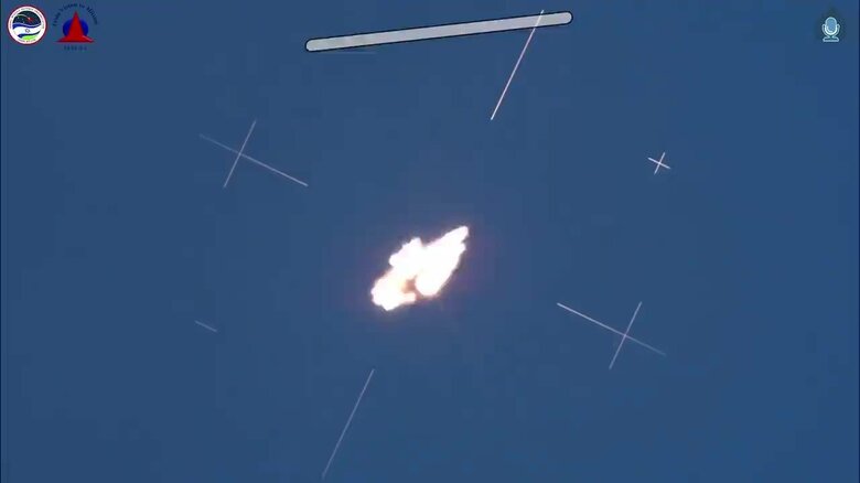 迎撃の瞬間（イスラエル軍より）