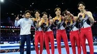 体操男子日本　高難度技を完璧に決めて世界選手権で連覇達成　ロサンゼルス五輪出場権を獲得