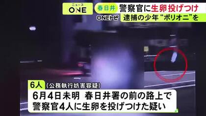 挑発して遊ぶ「ポリオニ」と称し犯行か…警察官にバイクで近づき生卵を投げつけた疑い 15～16歳の少年6人を逮捕