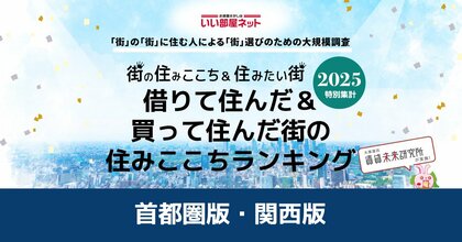 いい部屋ネット　借りて住んだ＆買って住んだ街の住みここちランキング2025＜首都圏版＞