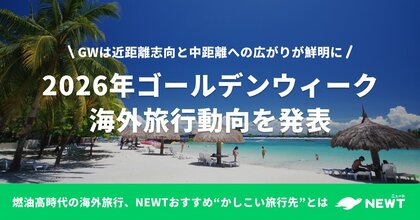 旅行アプリ『NEWT（ニュート）』、2026年ゴールデンウィーク海外旅行動向を発表