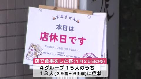 客13人が嘔吐や下痢などの症状訴え　日田市の飲食店でノロウイルスによる集団食中毒　大分