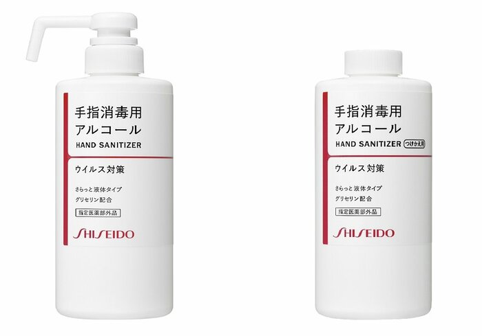 左:「手指消毒用エタノール液」右:「手指消毒用エタノール液(つけかえ用)」