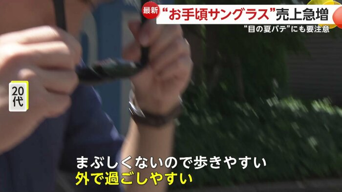おとといサングラスを買ったいう20代の人