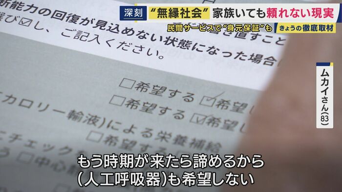 延命治療に関する意思確認書類