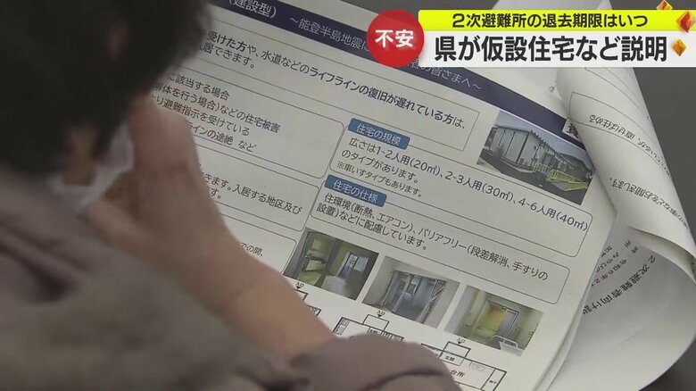 ホテルなどの2次避難所からの退去期限に不安抱える避難者　石川県が仮設住宅説明会を開催｜FNNプライムオンライン