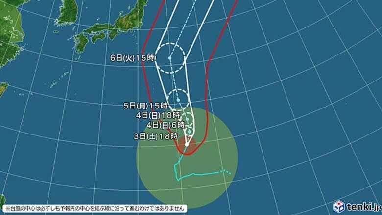 【台風情報】大型で強い台風27号の進路予想　非常に強い勢力で5日から6日頃に小笠原諸島に接近する恐れ　関東の沿岸部でも6日頃は風が強まり、雨の降る所がありそう｜FNNプライムオンライン