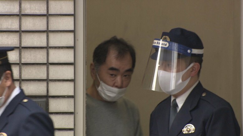 逮捕された飯窪仁容疑者(65)(27日 久松署)