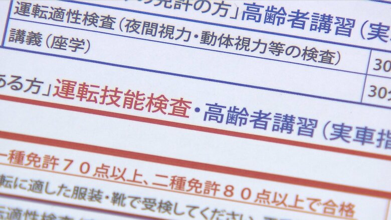 免許更新時の通知書のサンプル(警視庁提供)