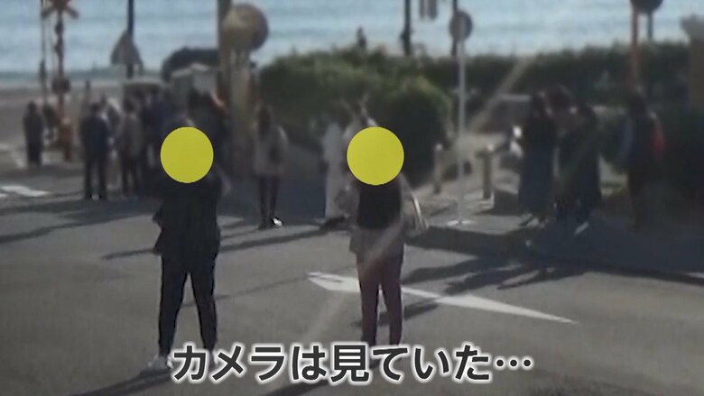 観光客は車道での撮影を否定