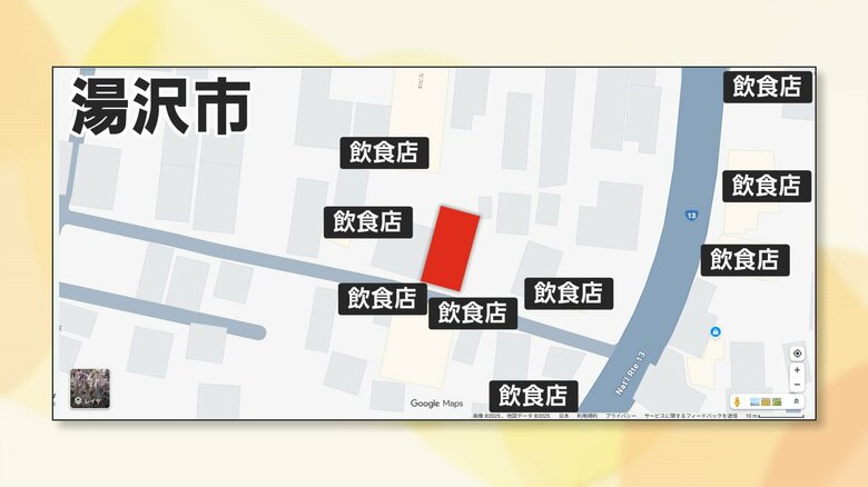 赤で示した地点がクマが居座っている住宅