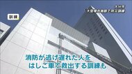 大型複合施設で火災からの避難訓練 はしご車での救出も 大分