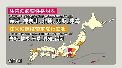 群馬への往来は『必要性を改めて検討を』　東京・神奈川、大阪、沖縄も対象　長野県が県民に呼びかけ