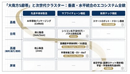 【台湾産業分析】南部科学園区の生産額が初の首位、竹科・中科の合計超え。台湾「南部シリコンバレー」の全貌を紐解く最新レポートを公開