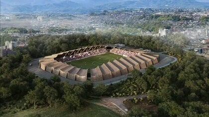 日本初・完全木造のスタジアム　福島ユナイテッドFCが新スタジアム構想発表　2026－27シーズンからの新エンブレムもお披露目【福島発】