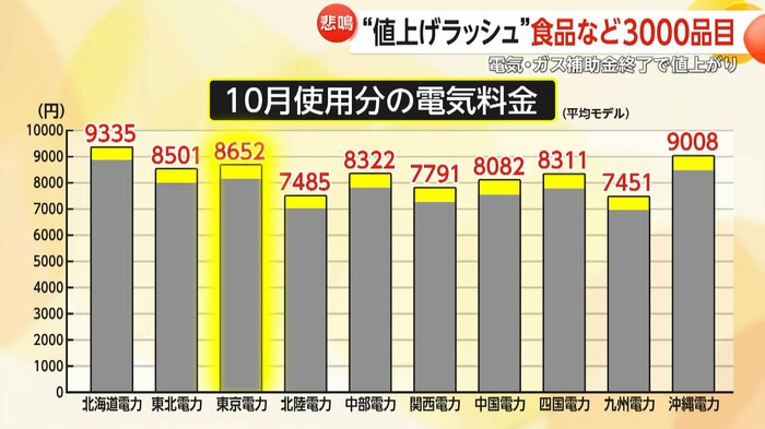 各社で値上がりする10月の電気代とガス代